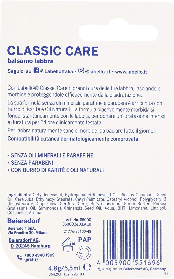 Labello Classic Care 24h Idratazione 4,8g